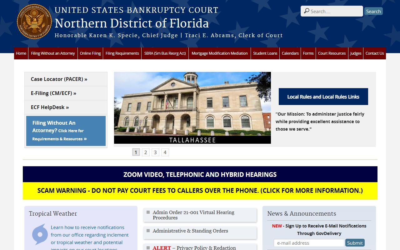 Alachua County circuit court and the U.S. Bankruptcy Court for the Northern District of Florida