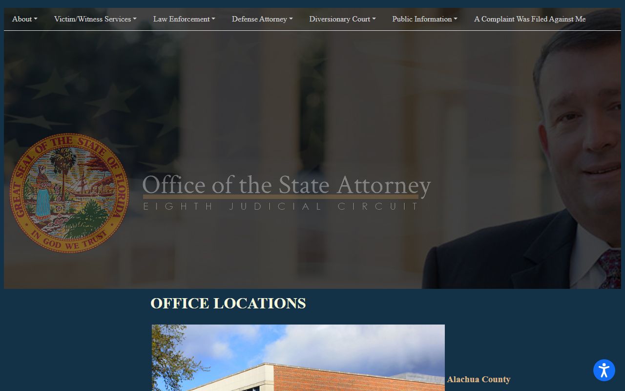 Alachua County warrant records State Attorney office locations page